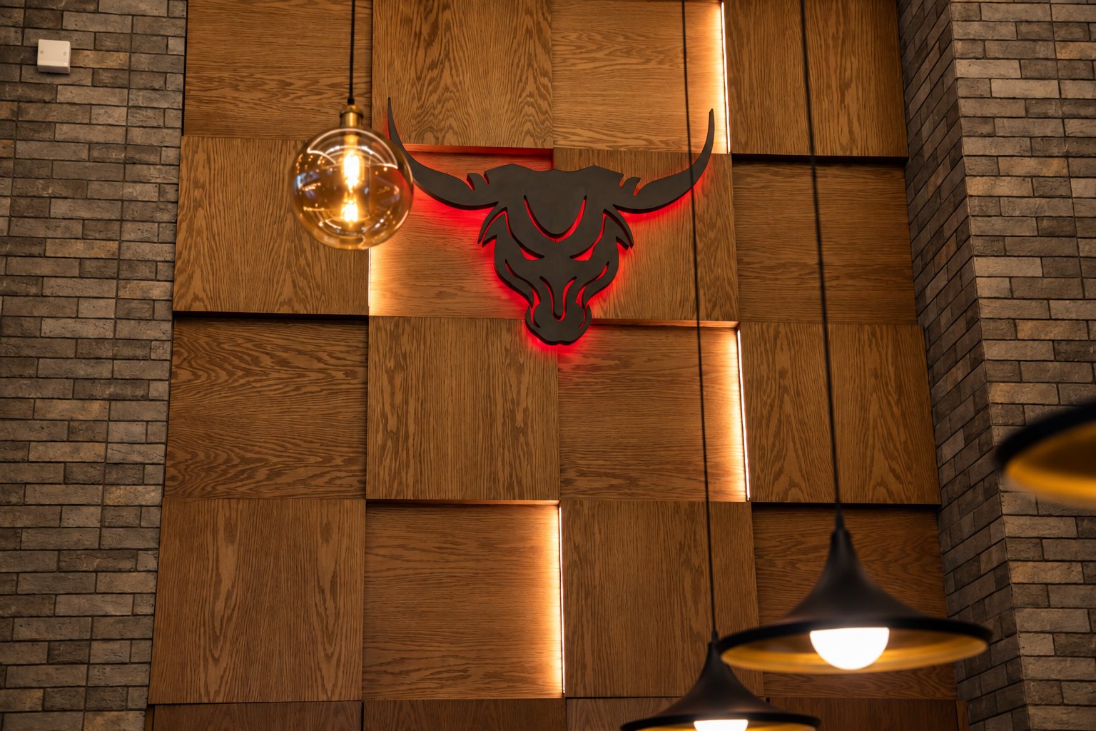 Stone & marble works — bar feature wall